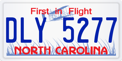 NC license plate DLY5277