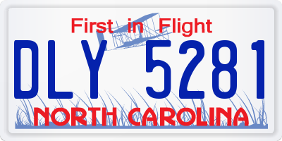 NC license plate DLY5281