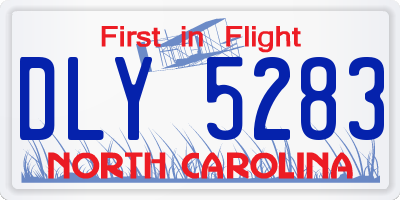 NC license plate DLY5283
