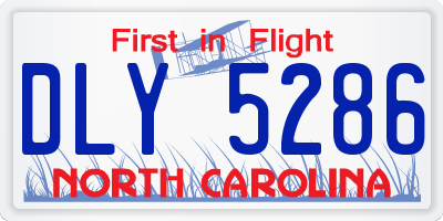 NC license plate DLY5286