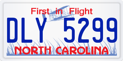 NC license plate DLY5299
