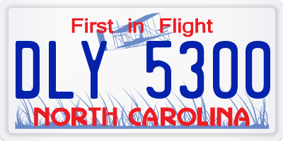 NC license plate DLY5300