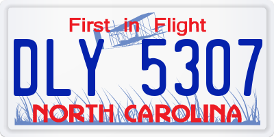 NC license plate DLY5307