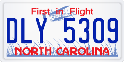 NC license plate DLY5309