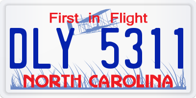 NC license plate DLY5311