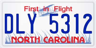 NC license plate DLY5312