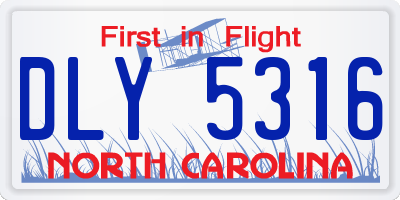 NC license plate DLY5316