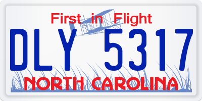 NC license plate DLY5317