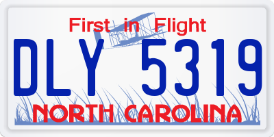 NC license plate DLY5319