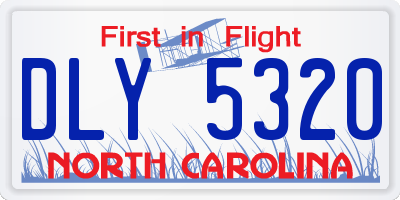 NC license plate DLY5320