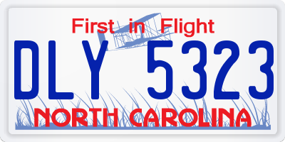 NC license plate DLY5323