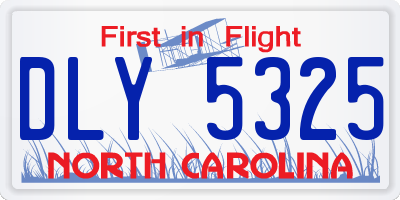 NC license plate DLY5325