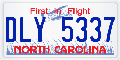 NC license plate DLY5337