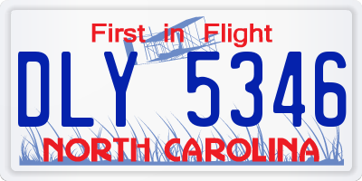 NC license plate DLY5346