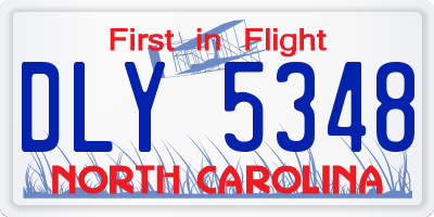 NC license plate DLY5348