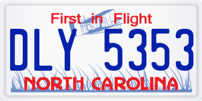 NC license plate DLY5353