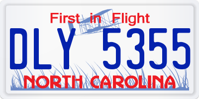 NC license plate DLY5355