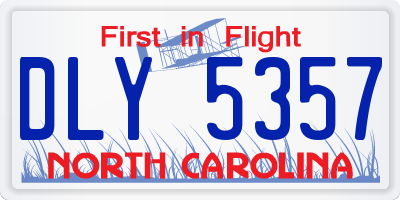 NC license plate DLY5357