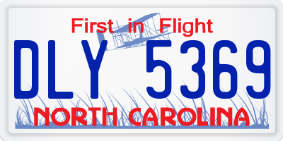NC license plate DLY5369