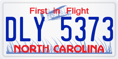 NC license plate DLY5373