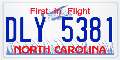NC license plate DLY5381