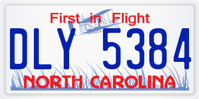 NC license plate DLY5384