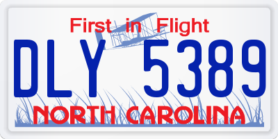 NC license plate DLY5389