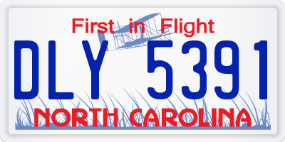 NC license plate DLY5391