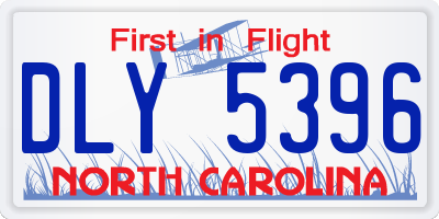 NC license plate DLY5396