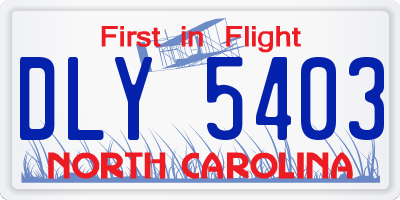 NC license plate DLY5403