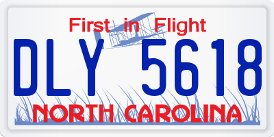 NC license plate DLY5618