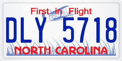NC license plate DLY5718