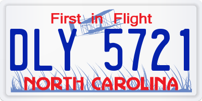 NC license plate DLY5721