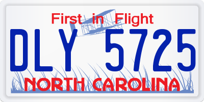 NC license plate DLY5725