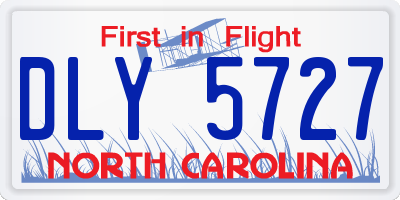 NC license plate DLY5727