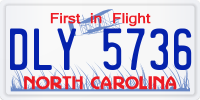 NC license plate DLY5736