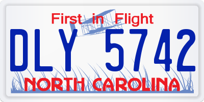 NC license plate DLY5742