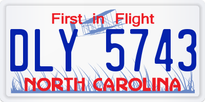 NC license plate DLY5743
