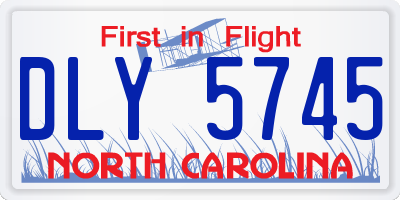NC license plate DLY5745