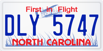 NC license plate DLY5747