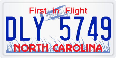 NC license plate DLY5749