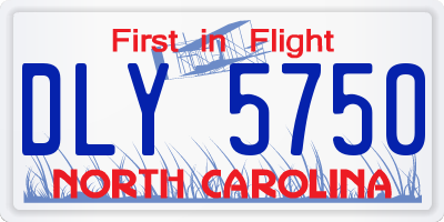 NC license plate DLY5750
