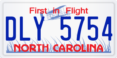 NC license plate DLY5754