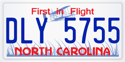 NC license plate DLY5755