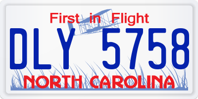 NC license plate DLY5758