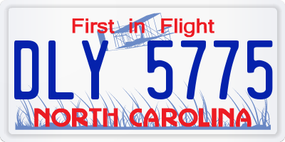 NC license plate DLY5775