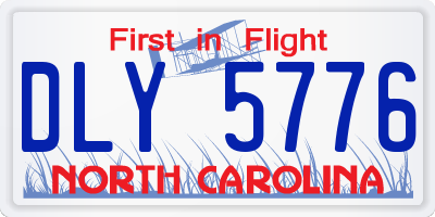 NC license plate DLY5776