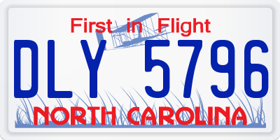 NC license plate DLY5796