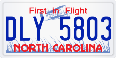 NC license plate DLY5803
