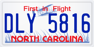 NC license plate DLY5816